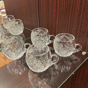 Cut Crystal Punch Cups Set of 4 in Excellent Condition